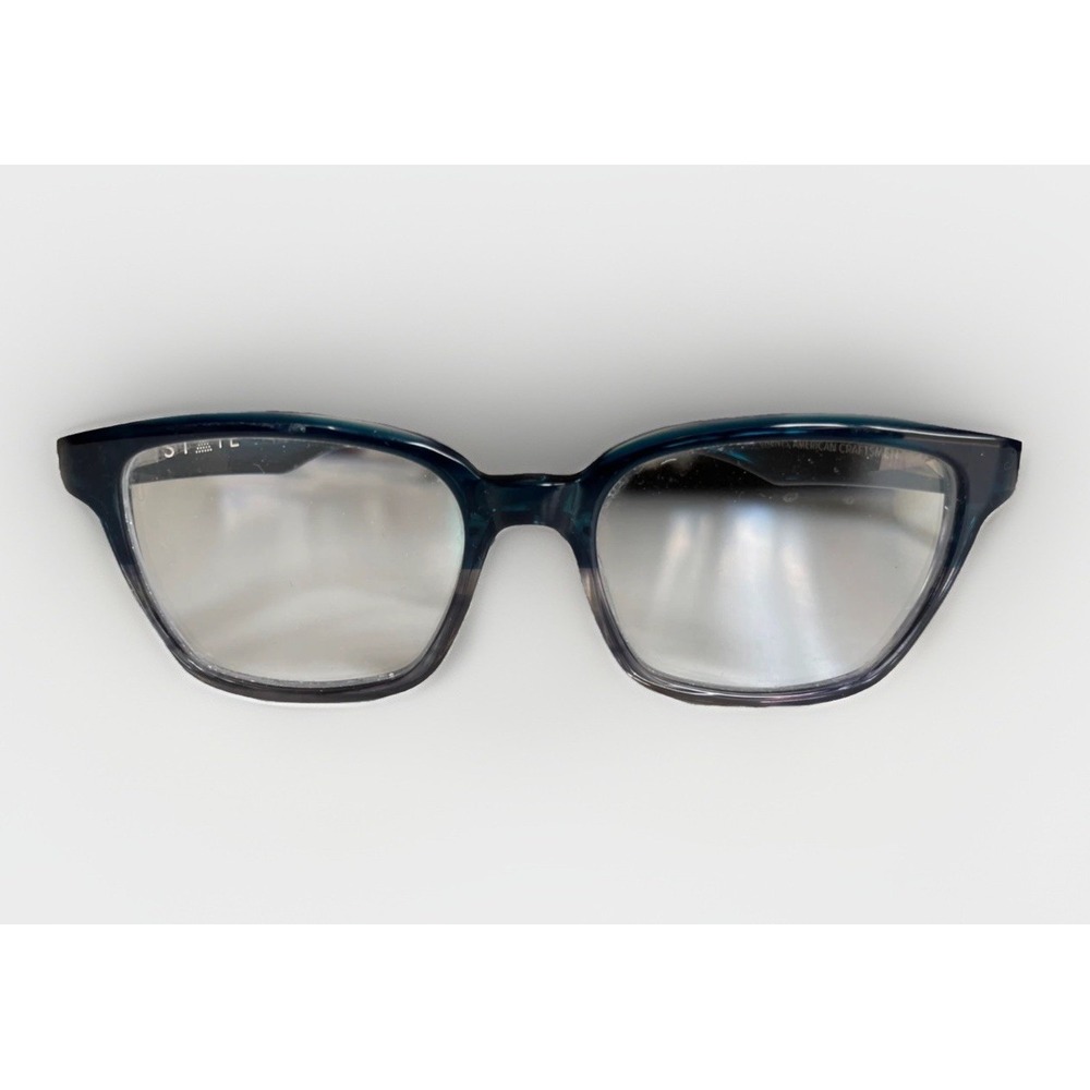 State Canal Blue Smoke Grey Fade Horn Authentic Frames Eyeglasses 52-19-145 EUC